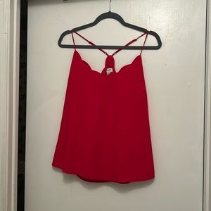 J. Crew Factory red scalloped razorback cami in 14